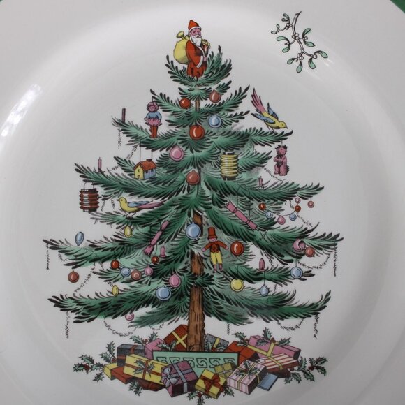 Spode 10" Plate White Green Multi Color Christmas Tree S3324 10" Plate - Picture 12 of 12